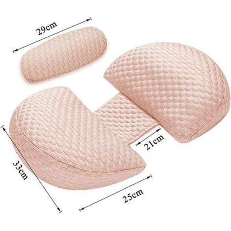 Coussin de Grossesse pour Dormir, Coussin d'allaitement, Coton Oreiller de Grossesse de Soutien du Corps avec Housse Bambou (1/4)
