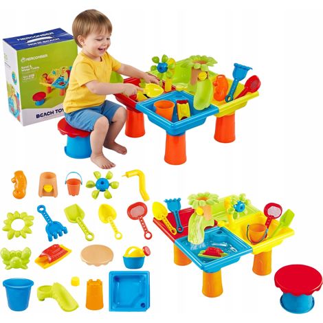 Wassertisch-Sandkasten für Kinder, Sand- und Wasserset mit Förmchen (1/5)