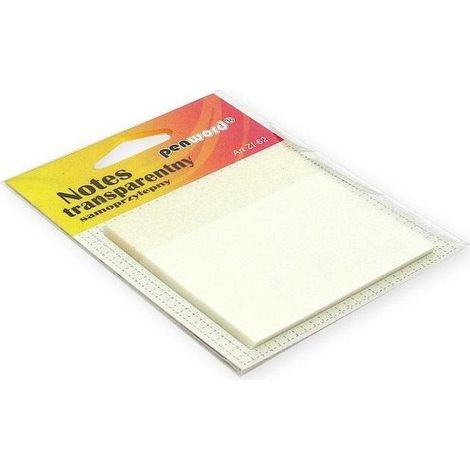 Bloc de notas autoadhesivo transparente de 75x75 mm, 50 KB