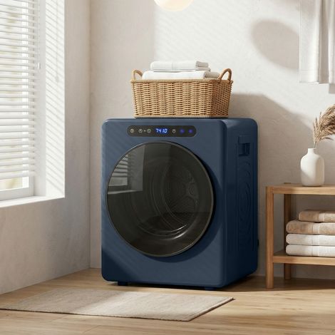 Sèche linge à évacuation. sèche-linge électrique 1000 W 3 Kg. 6 modes de séchage. minuterie. acier inoxydable. bleu