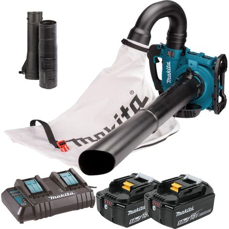 Makita DUB363 Twin LXT 18v / 36v Brushless Leaf Blower Mulcher Vac + 2x 5.0ah (1/5)