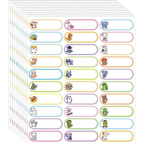 Pack of 300 Animal Stickers - Waterproof Name Labels, Classification Labels, for Spice Jars and Children's Items - Date Stickers (1/5)