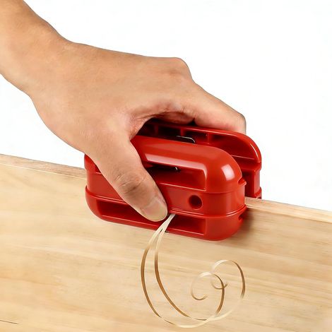 Araseur de Chant pour Bois, Coupe-Bordure Manuel Portable, avec Lames en Carbure de Tungstène, Outil Bande de Chant pour Bois PVC ABS (Rouge) (1/5)