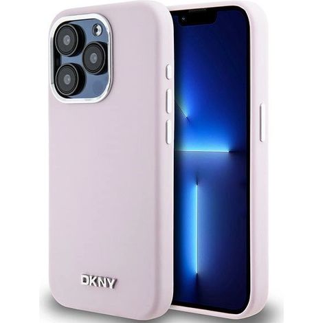 Custodia MagSafe in silicone liquido dkny per iPhone 15 Pro, colore rosa (1/5)