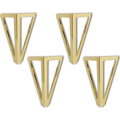 4x Triangular Metal Table Legs 15cm Modern Style Furniture Legs for Cabinets Sofas Bed Gold