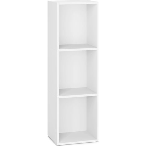 Vasagle – Bibliothèque 3 niveaux en aggloméré blanc nuage – Compartiments ouverts – Dimensions 24x30x94,8 cm – Charge max 30 kg