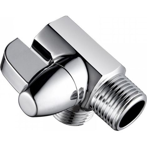 Inversor de ducha de 3 vías en latón cromado, válvula de adaptación en forma de T G1/2" para brazo de ducha montado (1/5)