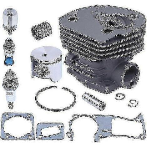 Kit cylindre 44 mm [piston, soupape de décharge, bougie d'allumage, boîtier de filtre à carburant] Compatible avec Husqvarna 350, 346 et 393 (1/4)
