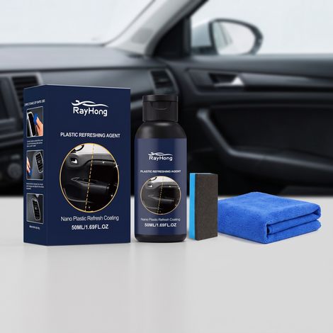 Plastic Refurbishing Protector - Non-stick coating for smooth, renewed finish removes dull surfaces, marks, and dust protection -- 50ml + 1 sponge + 1 towel -- BIEMMEDUE (1/5)