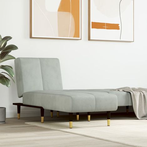 Chaiselongue Hellgrau Samt