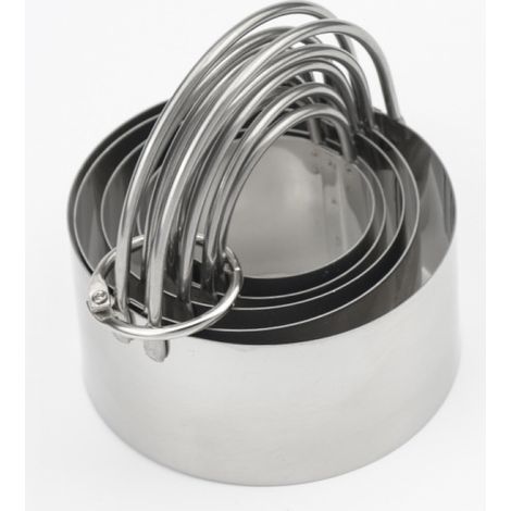 Ensemble d'emporte-pièces ronds pour biscuits, emporte-pièces à pâtisserie circulaires gradués, emporte-pièces en acier inoxydable et moules à anneau (1/5)