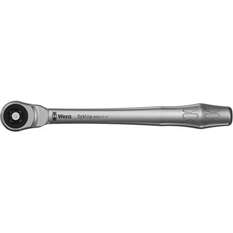 Wera, 8003 C Cricchetto Zyklop Metal con passante quadro con attaco da 1/2", 1/2 pollice x 281 mm