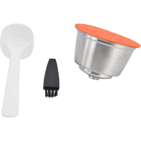 Filtre à Capsule Réutilisable en Acier Inoxydable pour Dolce Gusto avec Brosse et Cuillère (1/5)