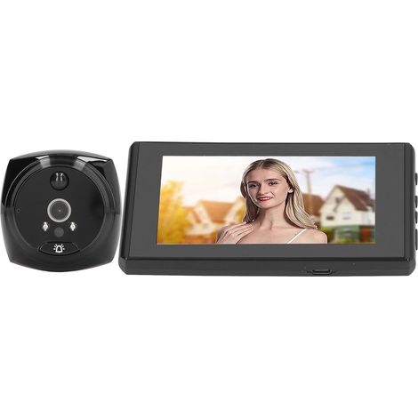 Judas optique numérique 4,5 pouces HD vision nocturne caméra vidéo intelligente sonnette de porte viseur espion avec écran couleur, sans fil, pour appartement et maison (1/5)
