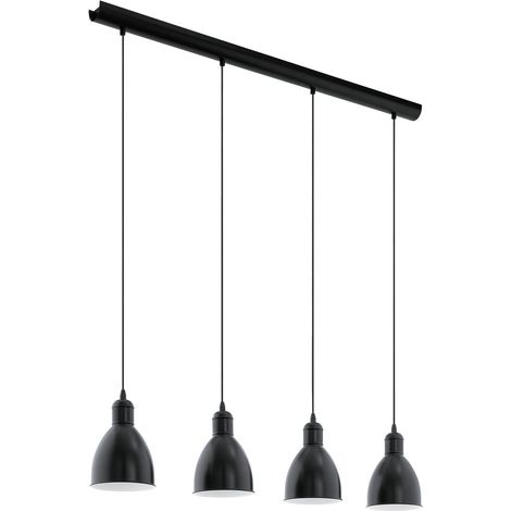 Lampada a sospensione 97 5x110 cm in metallo nero con quattro punti luce - Eglo Priddy (1/5)