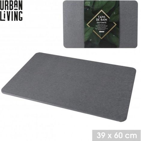 TAPIS DE BAIN DIATOMITE 39X60CM GRIS ANTHRACITE