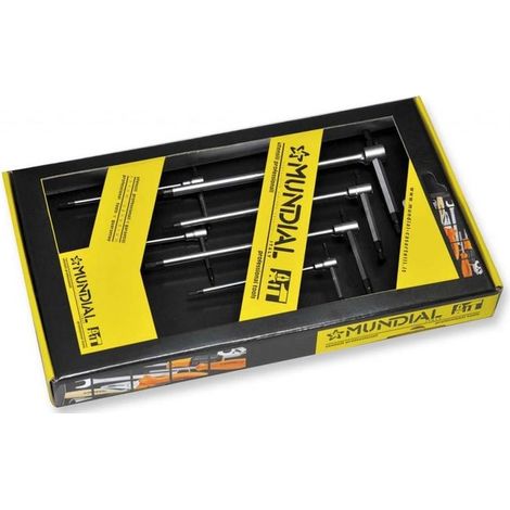 MUNDIAL SERIE 6 CHIAVI ESAGONO TRE TESTE SNODABILI MM 2-6 colore Nero