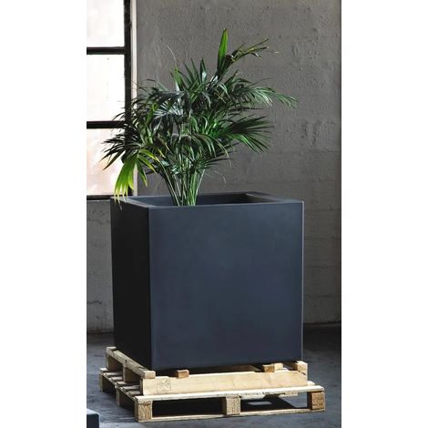 Vaso quadrato Cubo Fenice in resina da 85cm Antracite (1/3)
