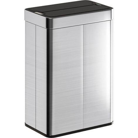 Automatischer Abfalleimer mit Sensor, 55 l, Edelstahl, Schmetterlingsdeckel