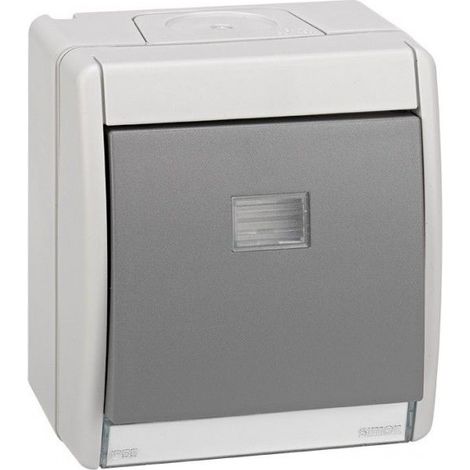 Interruttore grigio 10ax 250v IP55 Simon 44 Aqua 4490201-035