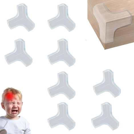 Set mit 8 transparenten Eckenschützern für Möbel (T-förmig)