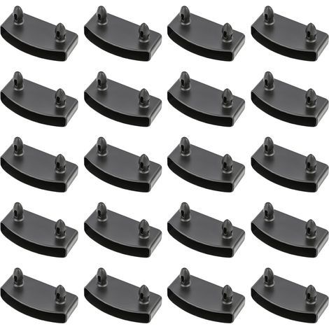20 Pièces Supports pour Sommier à Lattes - Compatible avec Lits Simples et Doubles, 53mm, Embouts en Polyéthylène Haute Densité, Noir - pour la Réparation et Le Renforcement de Lit (1/5)