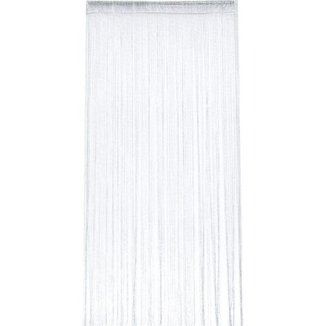 Lntyq Rideau Occultant Anti Mouche Rideau de Porte Panneau Moustiquaire Pailleté Fil Rideaux Décoration Mural Fenêtre Porte Salle de Frange 100 x 200 cm (Blanc) (1/4)