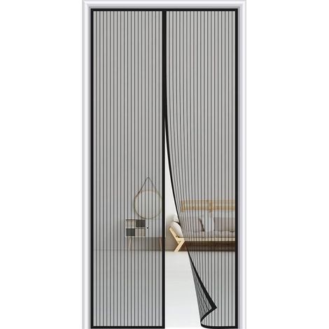 (Schwarz) Magnetisches Moskitonetz für Türen und Fenster – Insekten- und Fliegenschutz, automatischer Schließmechanismus ohne Bohren, 90 x 210 cm, Schwarz (1/4)