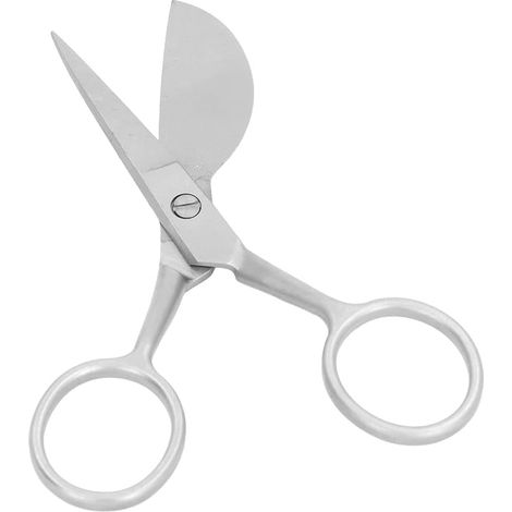 Ciseaux à tissus, ciseaux broderie, Ciseauxs à Lame D'applique, Ciseauxs à Poignée Décalée Incurvée Courbée, Ciseauxss à Applique Bec De Canard, (argent) (1/5)