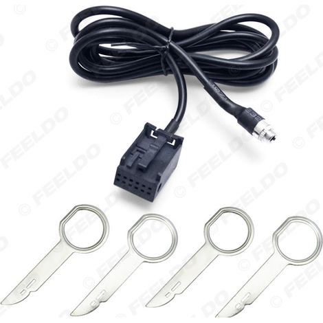 Compatible avec Ford Focus MK2/S-MAX, connecteur femelle d'entrée audio AUX, lecteur CD 6000 + outils de démontage