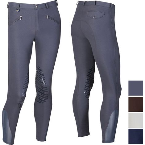 Pantaloni equitazione Winner da uomo in microfibra con grip in silicone: 48 IT, Marrone