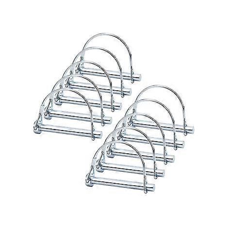10 Stück Sicherheitskupplungsbolzen-Verriegelungswelle, 5/16 Zoll Zapfwellen-Verriegelungswelle mit rundem Gewindehalter für landwirtschaftliche Anhänger, Rasen- und Gartengeräte (1/5)