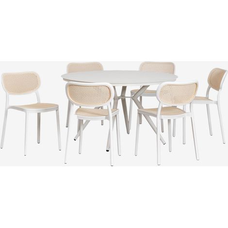Set tavolo rotondo Ø125 cm Valerie e 6 sedie da giardino in alluminio Omara SKLUM            