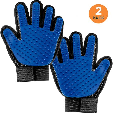 Guantes De Aseo Para Mascotas MINKUROW, Paquete De 2 Guantes De Aseo Para Perros Y Gatos Con Cierres De Velcro Ajustables Para Un Mejor Ajuste Del Guante Para Mascotas (1/5)