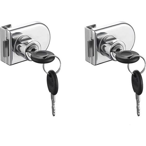Chiusure di sicurezza, serratura per armadi, serratura per porta in vetro, chiusura a scatto per schermo in vetro, vetrina con porta in vetro per porte in vetro da 5-8 mm senza foratura - Crezuo