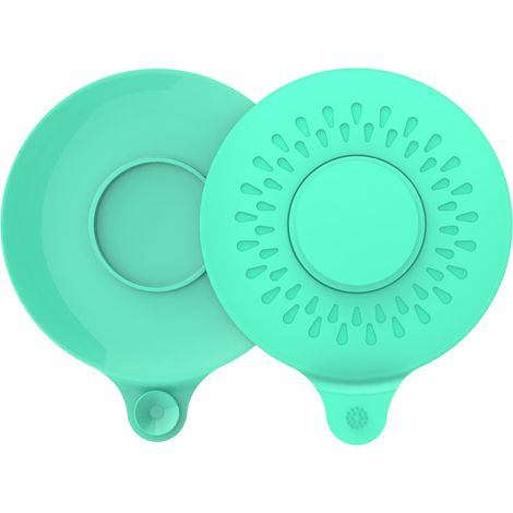 Bouchon de bain silicone 2 pièces, bouchon de vidange réutilisable vert (1/5)