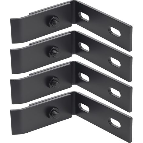 4 Pièces Supports pour Clôtures Double Fil Muraux Connecteurs d'Angle, Accessoires, Fixation Murale, Panneaux Grillagés (1/5)