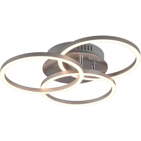 Plafoniera 3 Anelli Orientabili Led Dimmer Circle Nichel Trio Lighting (1/5)