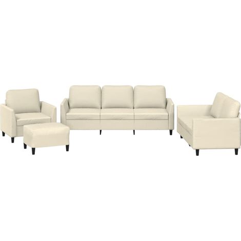 Maison Exclusive - Set di Divani 4 pz con Cuscini crema in Similpelle
