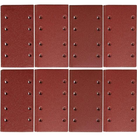 Lot de 10 Feuilles Abrasives Auto-Agrippantes 93x185mm 8 Trous 1000 Grains pour Polissage et Rouille (1/4)