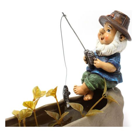 BUNTHAUS Statue de pêche naine, décorations créatives en résine, décorations de jardin et de ferme, décorations de bureau, cadeaux, décorations de voiture (1/4)