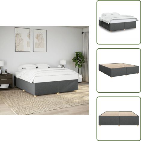 Bettgestell ohne Matratze Dunkelgrau 180x200 cm Stoff - Bettgestell - Bettgestelle - Bett - Betten (1/5)