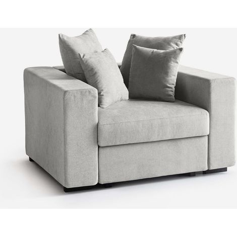 Poltrona modulare e braccioli con cuscini Made in Italy Cortina M - Silver (1/4)