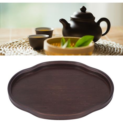 Tablett aus Walnussholz, Teetablett, Speisetablett, Tablett für Trockenfrüchte, Tablett für Tee und Snacks, Tablett aus Bambus für Trockenaufguss, Teetasse, Teetisch (1/5)