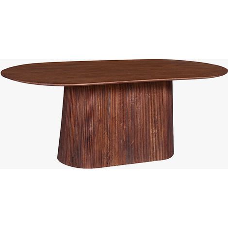 MIGUEL XL Table à manger ovale en bois de manguier brun clair 230 cm (1/5)