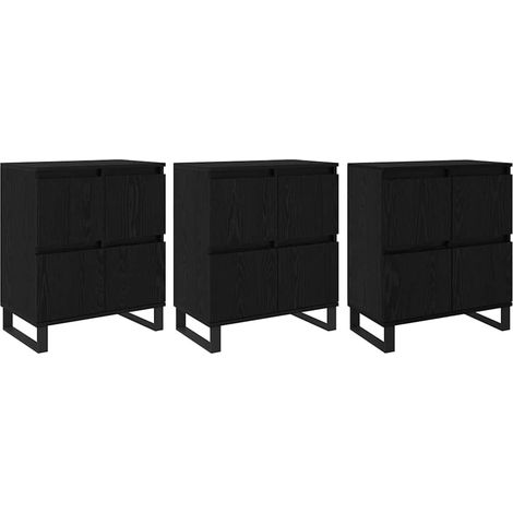 3 pcs Buffet,Bahut,Meuble de Rangements Chêne noir 180 x 35 x 70 cm Bois d'ingénierie CFW58666 (1/5)