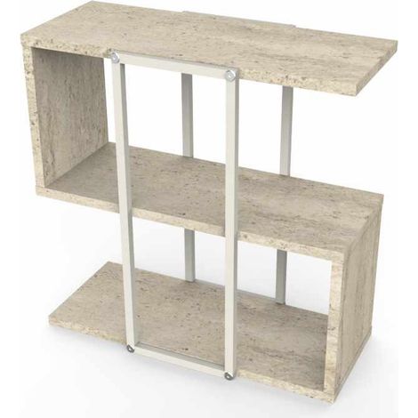 Tavolino in legno "HOMIA" - 56 x 56,5 x 25 cm - Travertino (1/5)