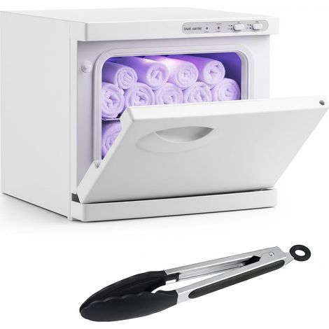 Chauffe-serviettes électrique 8 l avec désinfection UV et chauffage rapide, pour le bien-être, le coiffeur et la maison, jusqu'à 75 °C, capacité de 24 serviettes, commande à une touche (blanc) (1/5)