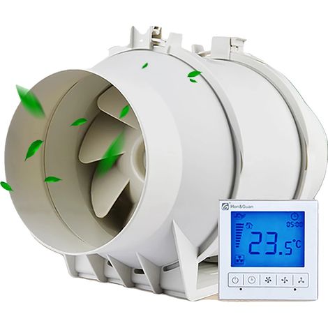 Ventilateur d'extraction, Niveau de bruit 29/31/33 dB, Puissance 44/48/54 W, Volume d'air 410/470/530 m³/h, Vitesse 3 vitesses, Diamètre du tuyau d'air 150 mm (1/5)
