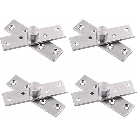 Charnières Pivot Porte à Rotation Cachée de 360 Degrés 4 PCS Pivot Hinge for Door Charnière de Porte Supérieure Inférieure en Bois à Charnière en Acier Inoxydable épaissies pour Armoire Fenêtre Porte